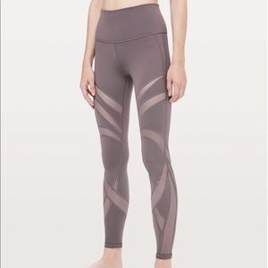 Lululemon size 6 WUNDER UNDER HIGH-RISE TIGHT *MESH 28" Antique Bark leggings